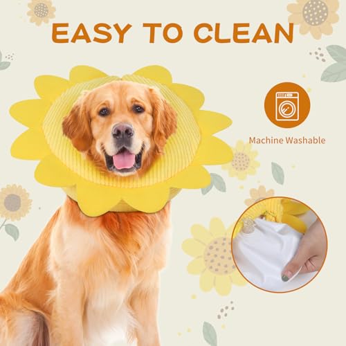 Inflatable Recovery Dog Collar (Sunflower / Large (Neck:14''-17''))
