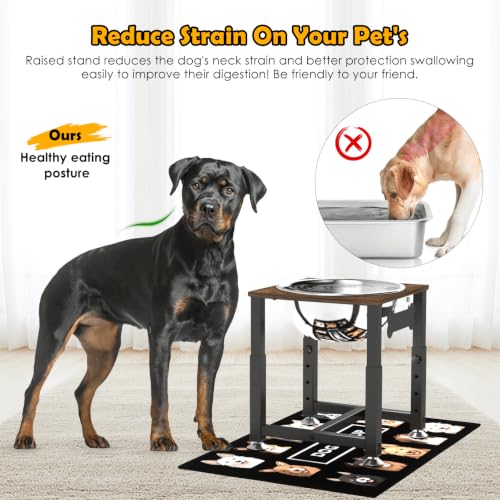 0.8 Gal Elevated Dog Water Bowl (Brown-0.8 GAL / Height: 8-12.2")
