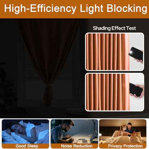 Self Adhesive Curtains (35"W x 59"L (Pack of 2) / Orange)