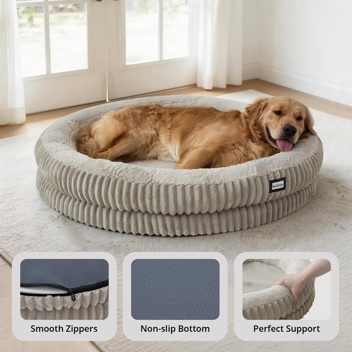 Donut Dog Bed (43.0"L x 43.0"W x 8"Th / Wind Chime)