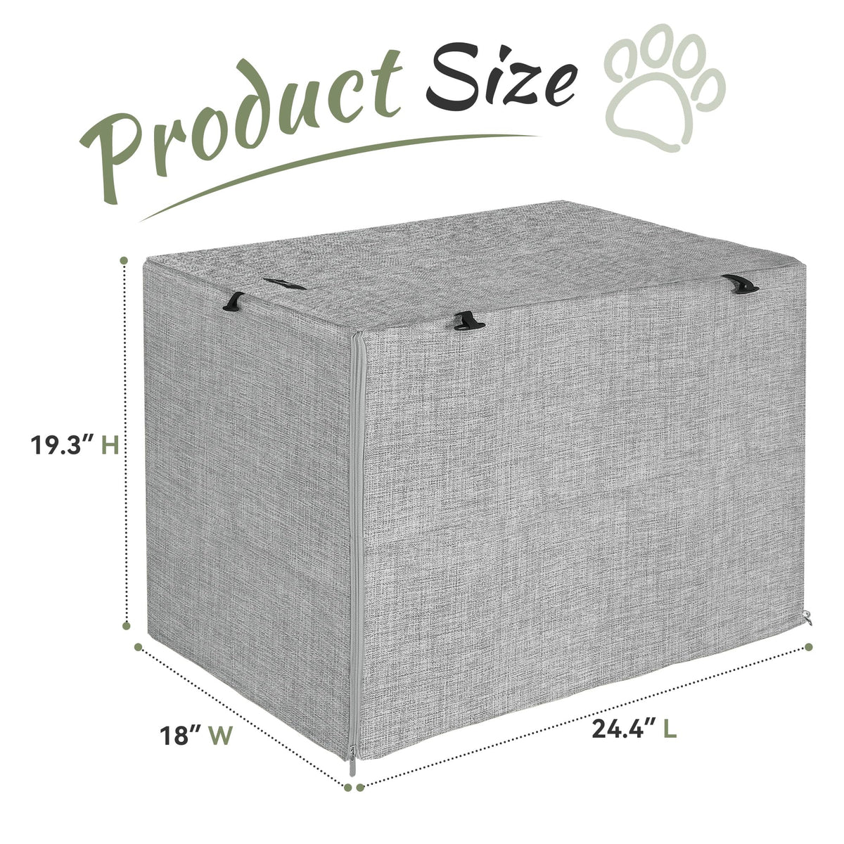 Dog Crate Cover (24.0"L x 18.0"W x 19.3"H / Grey)