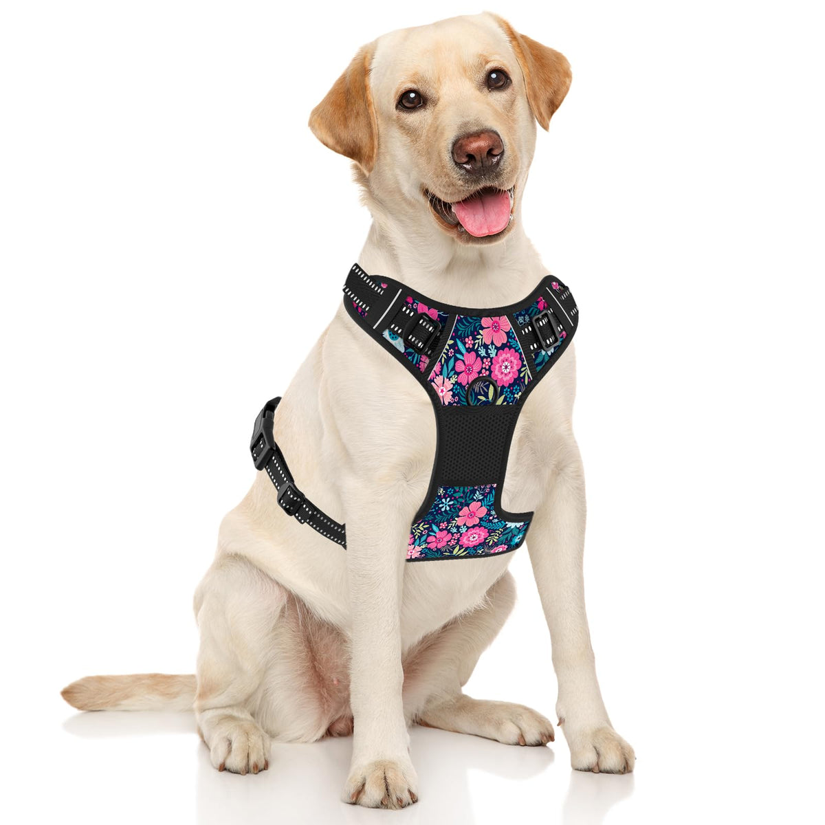 No Pull Dog Harness (Elegant Floral / Medium)