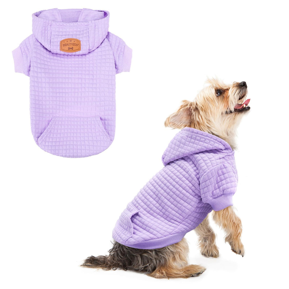 Dog Hoodies Sweater for Small Dogs (Purple / S/M (Back: 14",Chest: 19", Neck: 12"))