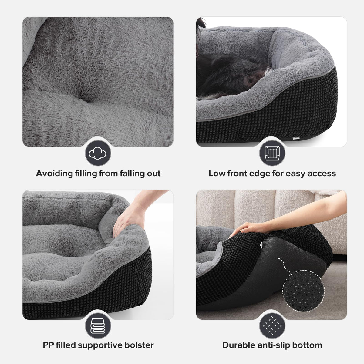 XL Dog Beds Large Sized Dog (XL (42"x30"x8") / Black)