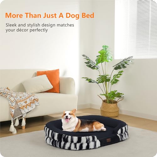 Orthopedic Waterproof Medium Dog Bed Sofa (Tie-dye Grey / Medium(36 x 25.5 x 6 inch))