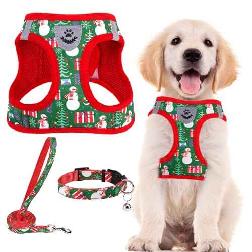 Christmas Dog Harness (Christmas Red / S (CHEST 14.5"-16"))