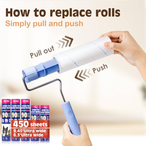 Large Lint Roller for Pet Hair Extra Sticky