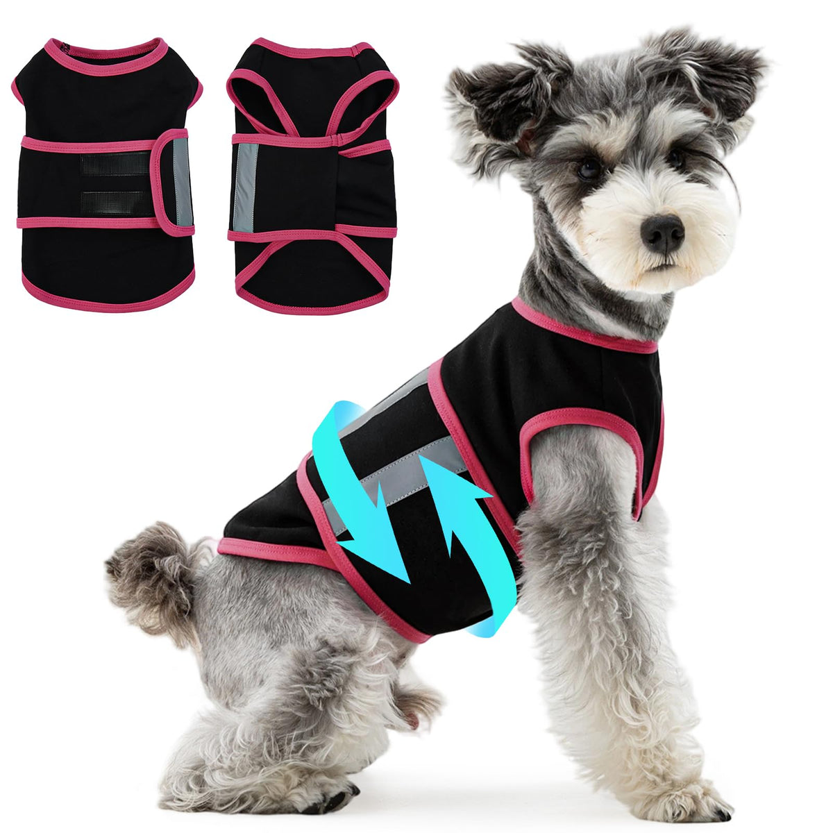 Anti Anxiety Vest for Dog Skin (Black / Small)
