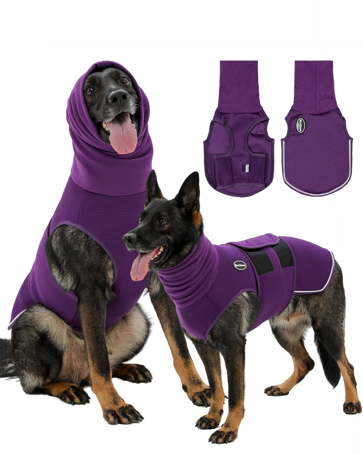 Dog Anxiety Vest with Hood (Large / Purple)