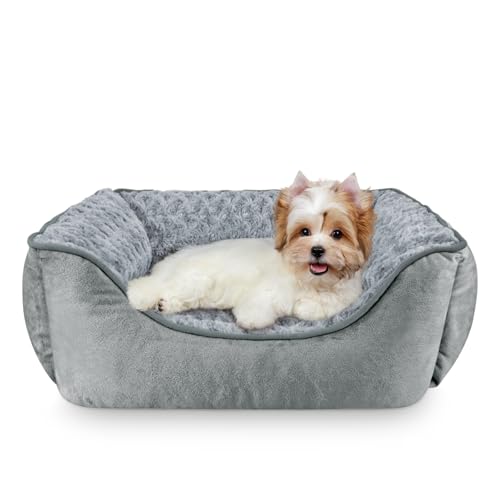 Rectangle Dog Bed for Large Medium Small Dogs (Grey / S(20"x 19"x 6"))
