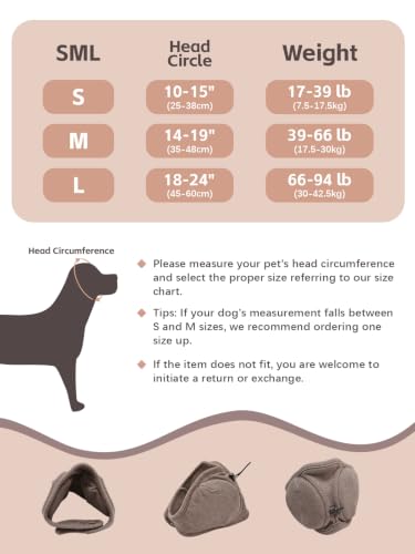 Dog Ear Cover (Khaki / M(Head Size:14-19",Rec. Weight 39–66 lbs))