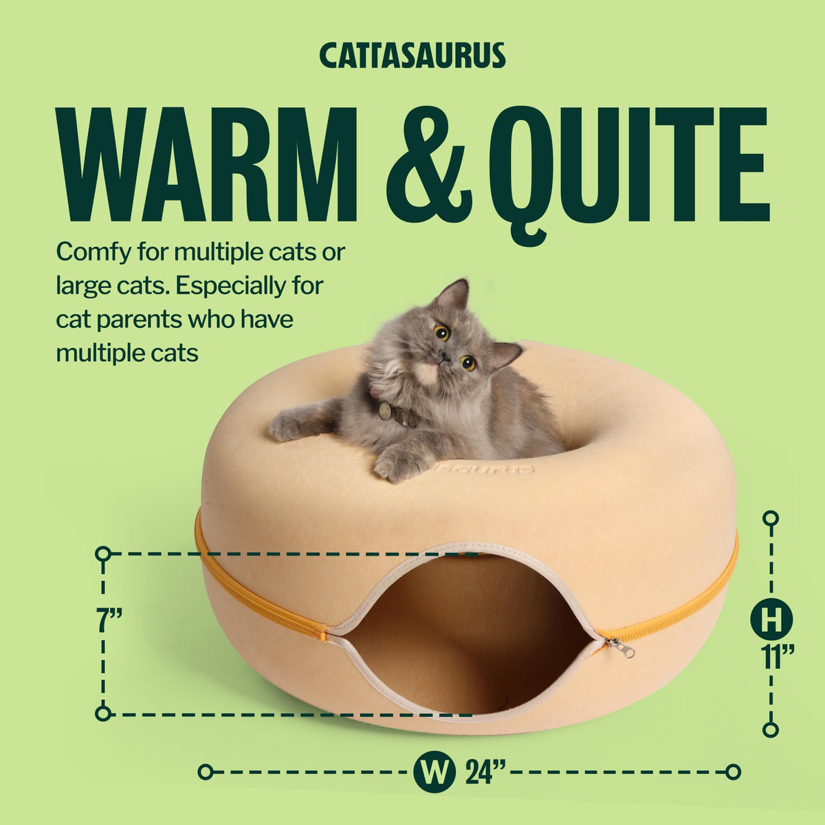 Peekaboo Cat Cave Donut for Multiple & Large Cats up to 30 (Pastel Macaron / Large)