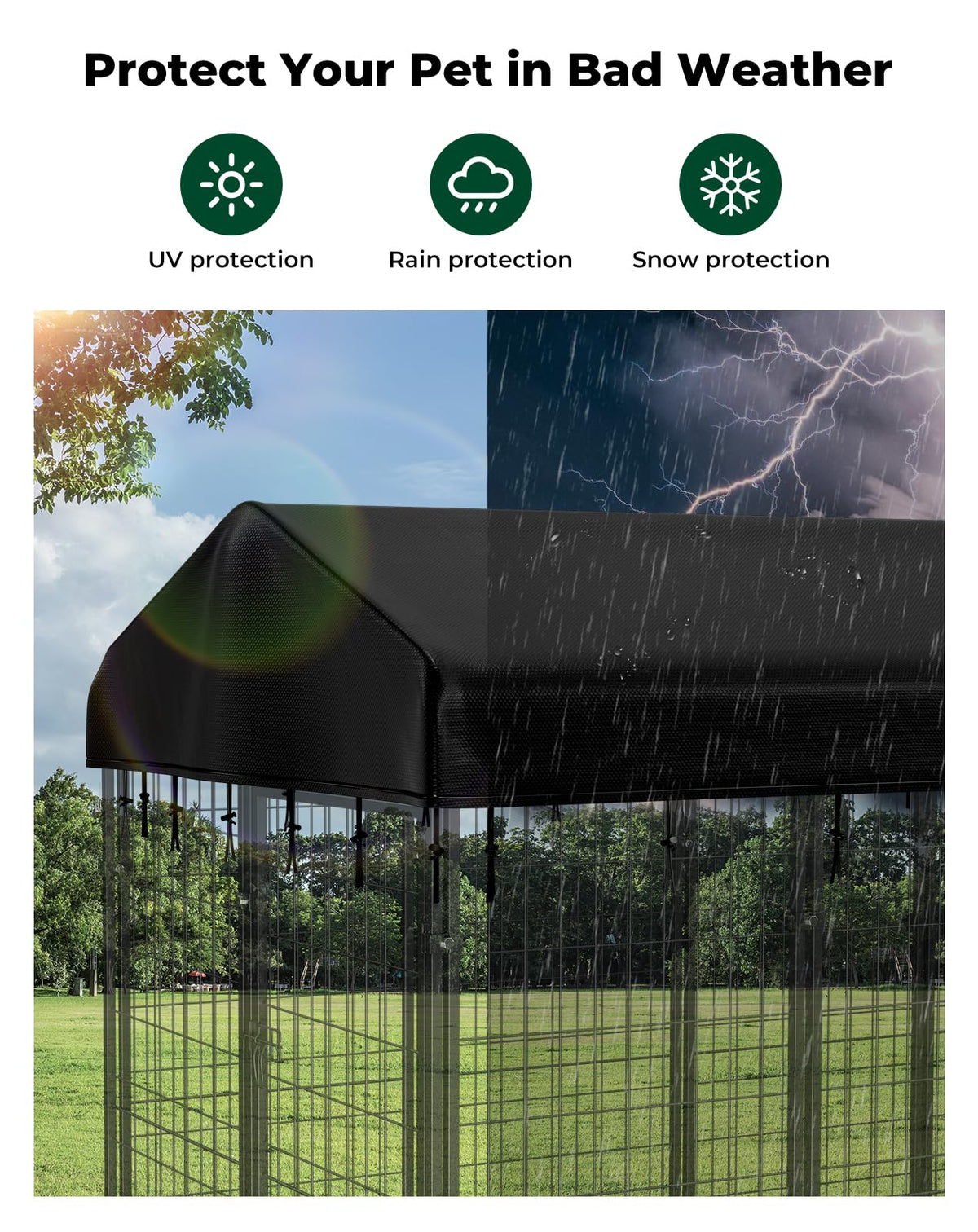 8x4ft Outdoor Dog Kennel Cover (Medium)