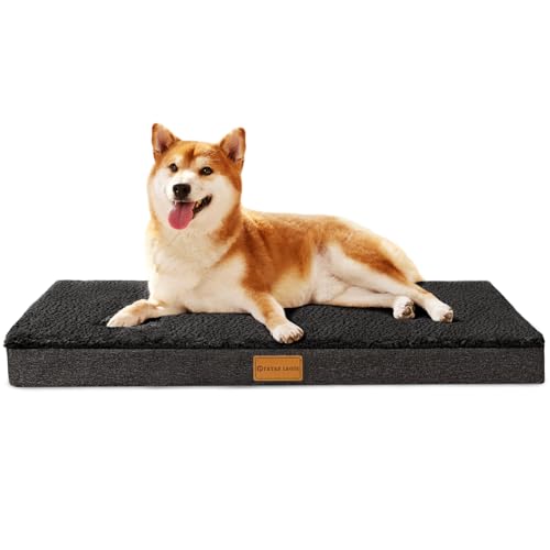 Orthopedic Medium Dog Bed Washable Pet Sofa Mat 30''X20''Black (30"L x 20"W x 3.5"Th / Black)