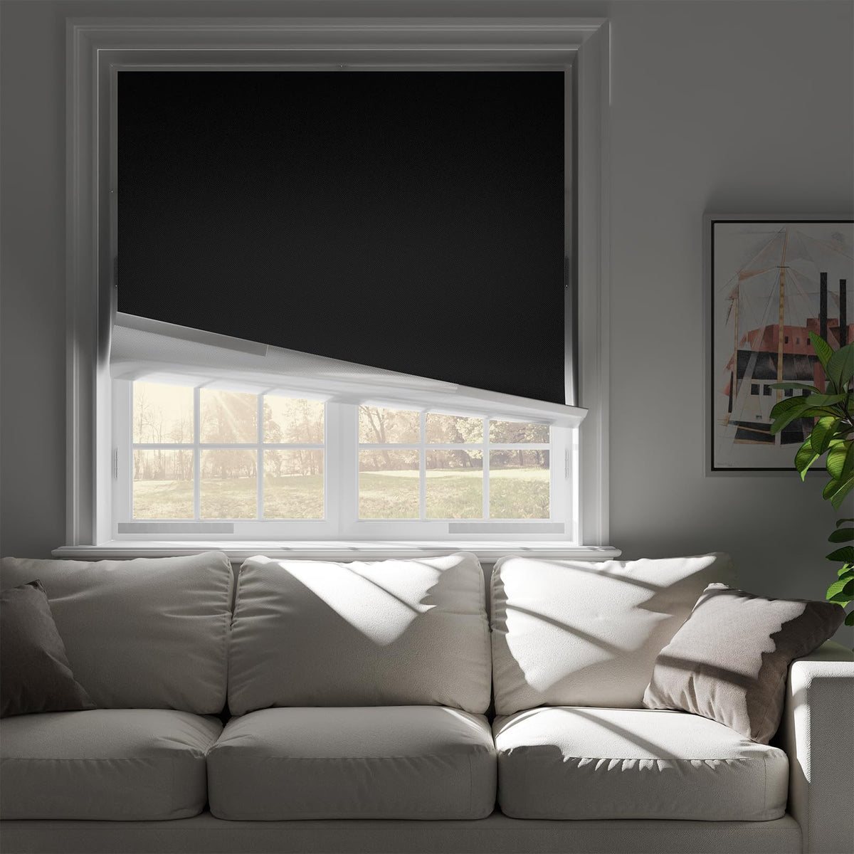 100% Blackout Window Cover 24" W x 84" L (Black / 24"W x 84"L (Pack of 1))