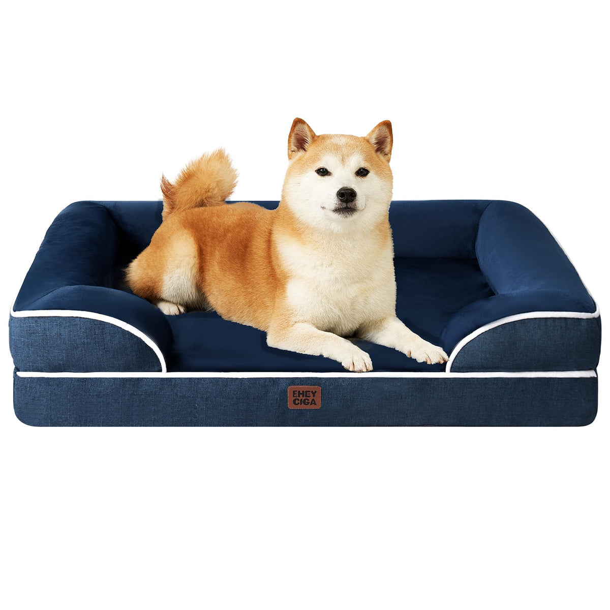 Orthopedic Dog Beds Large Sized Dog (Navy / 35.0"l X 22.0"w X 6.5"th)