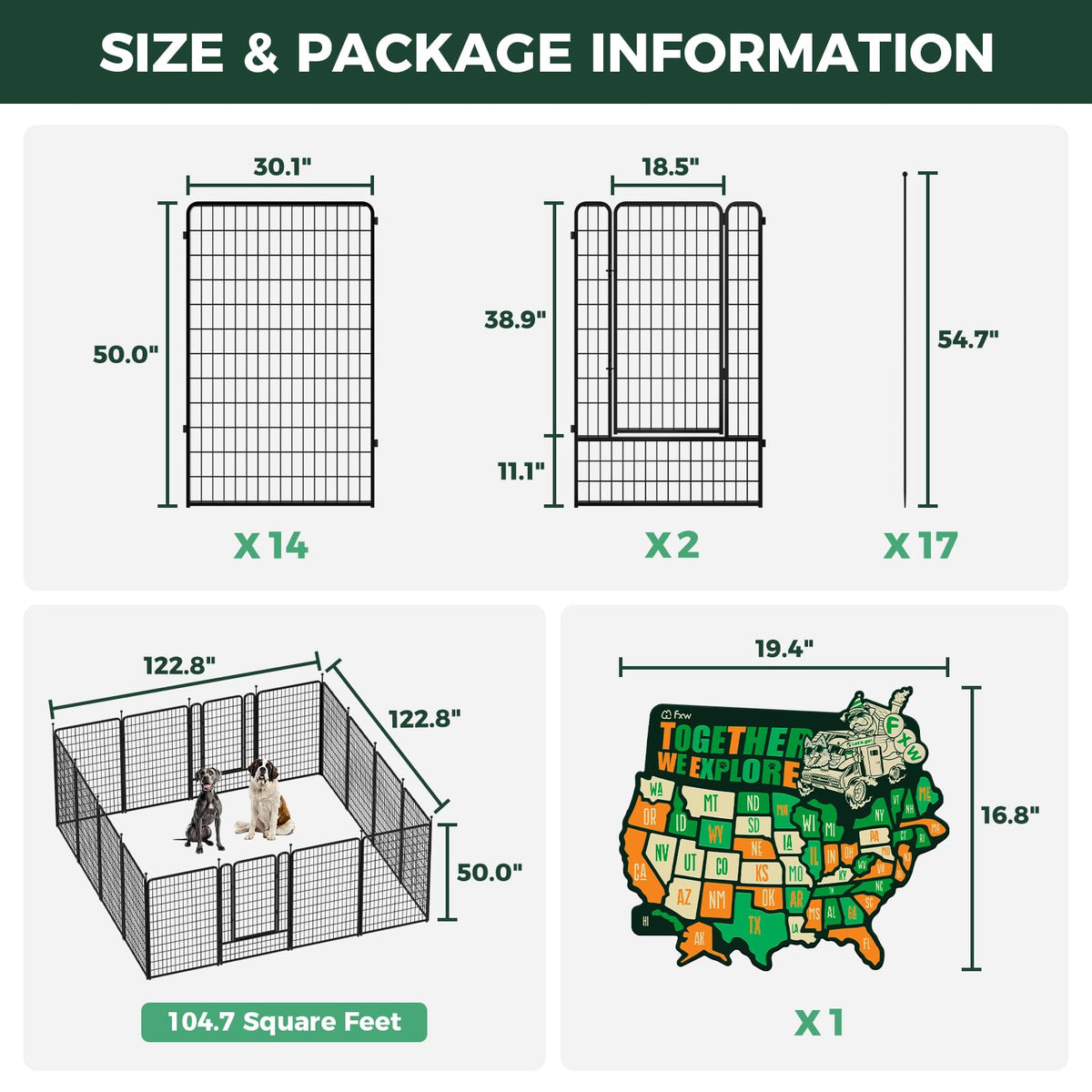 Rollick Dog Playpen with 50 (Black / 50"H)