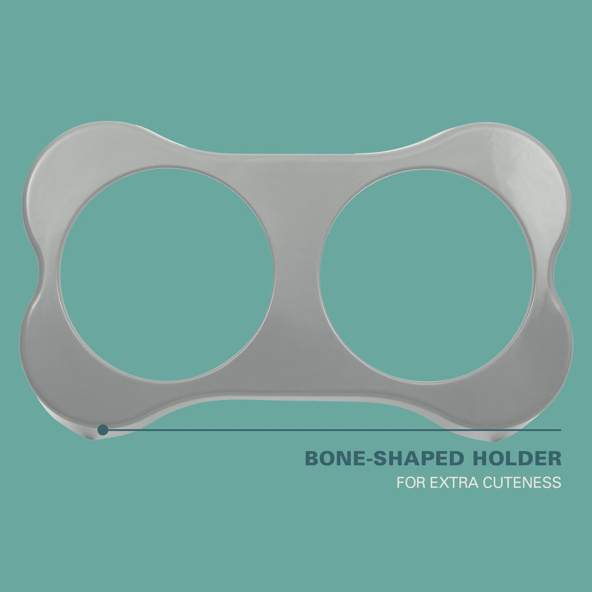 Bow Wow Meow 3 (Grey / 13oz Dog Bowl (Set of 2 w/ Elevated Holder))