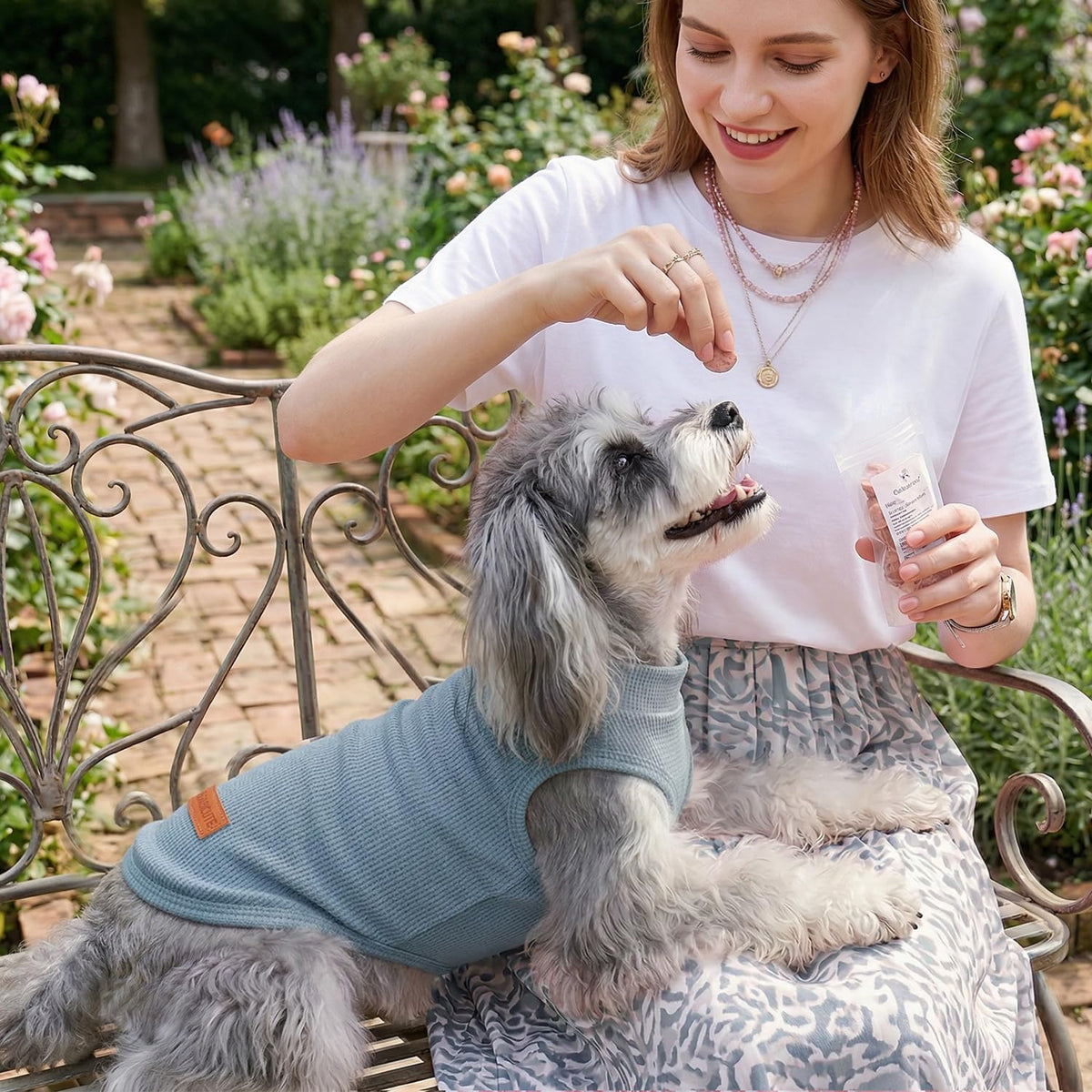 2Pack Dog Shirts Lightweight Waffle Dog Shirt for Small Dogs Sleeveless Dog Shirt for Small Medium Boy Girl Dogs Cozy & Breathable Pet Vest (XXS(Back: 7.9", Chest: 11.8", 1.1-3.3lbs) / Striped+Iron Blue)
