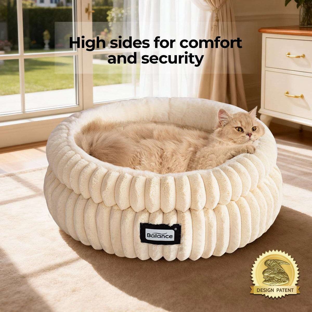 Cat Bed Kitten Bed (20.0"L x 20.0"W x 8"Th / Winter White)