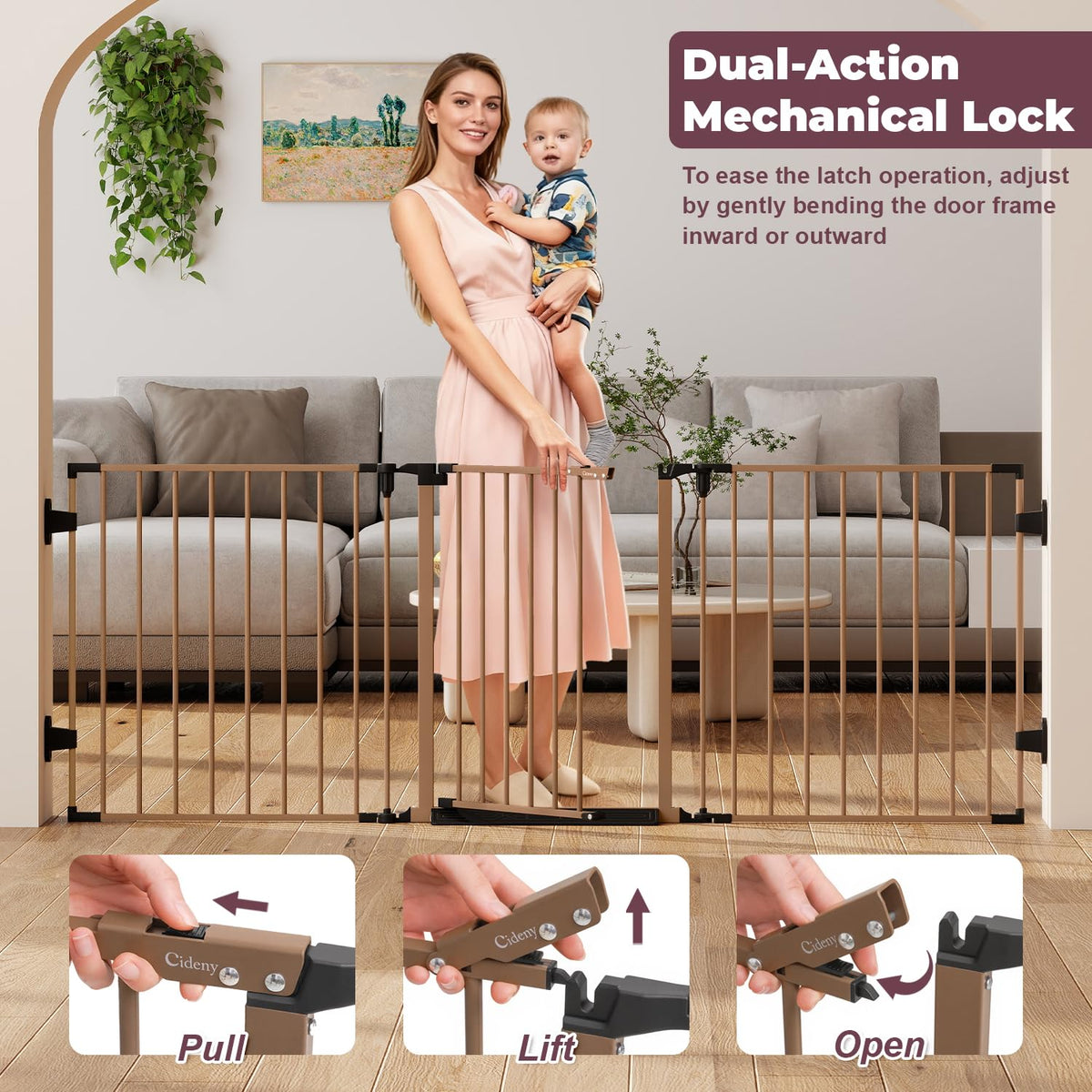 29.4 78" Extra Wide Baby Gate (Brown / 78" Wide)