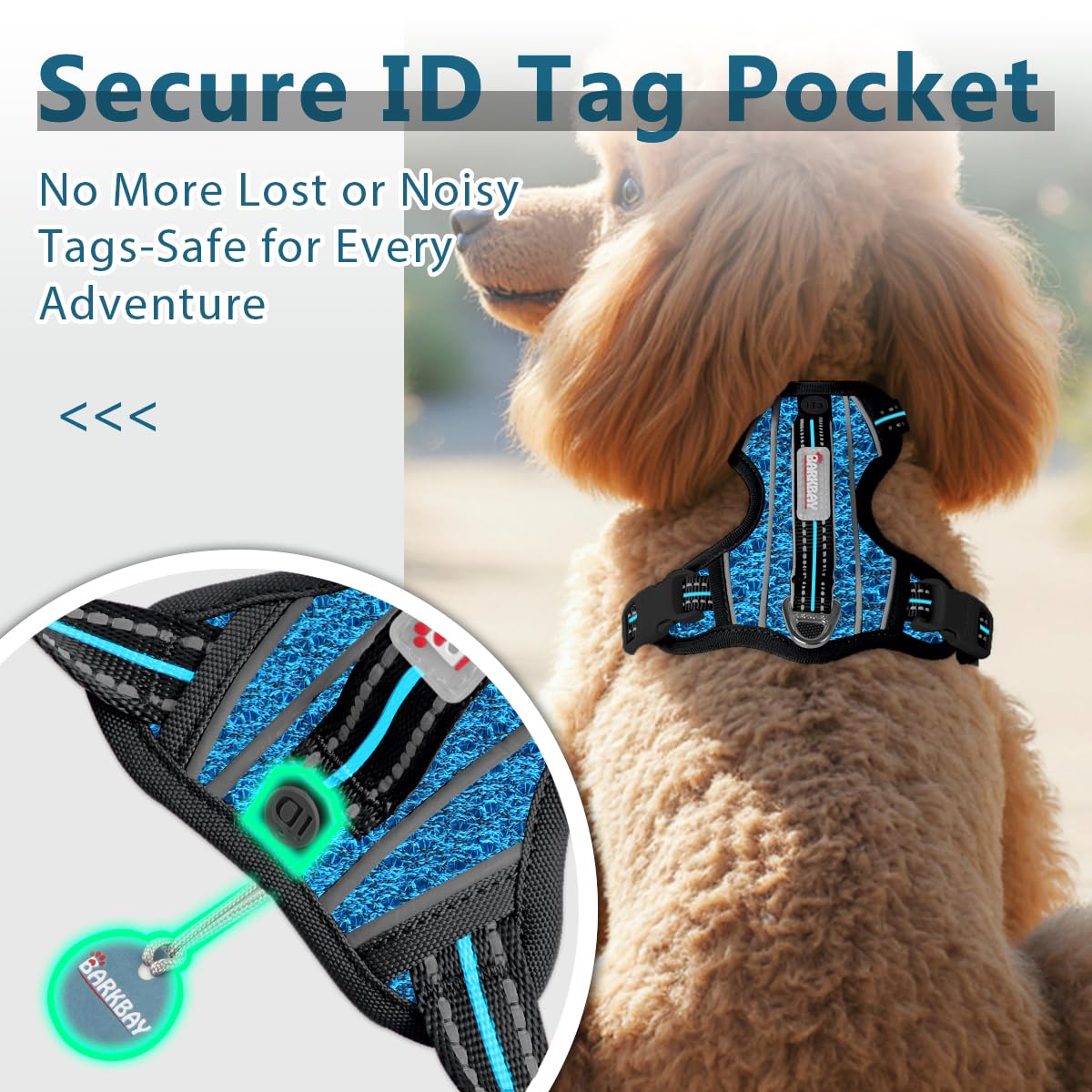 No Pull Dog Harness for Small Sized Dogs (Blue/Black / X-Small(Chest:14.6-19.6”))