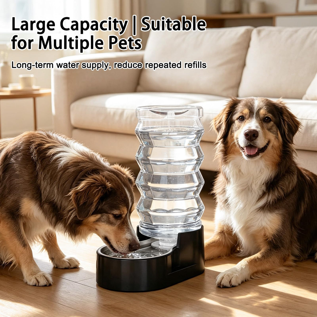 9L Filtered Dog Water Dispenser (Pure Black / 9L)