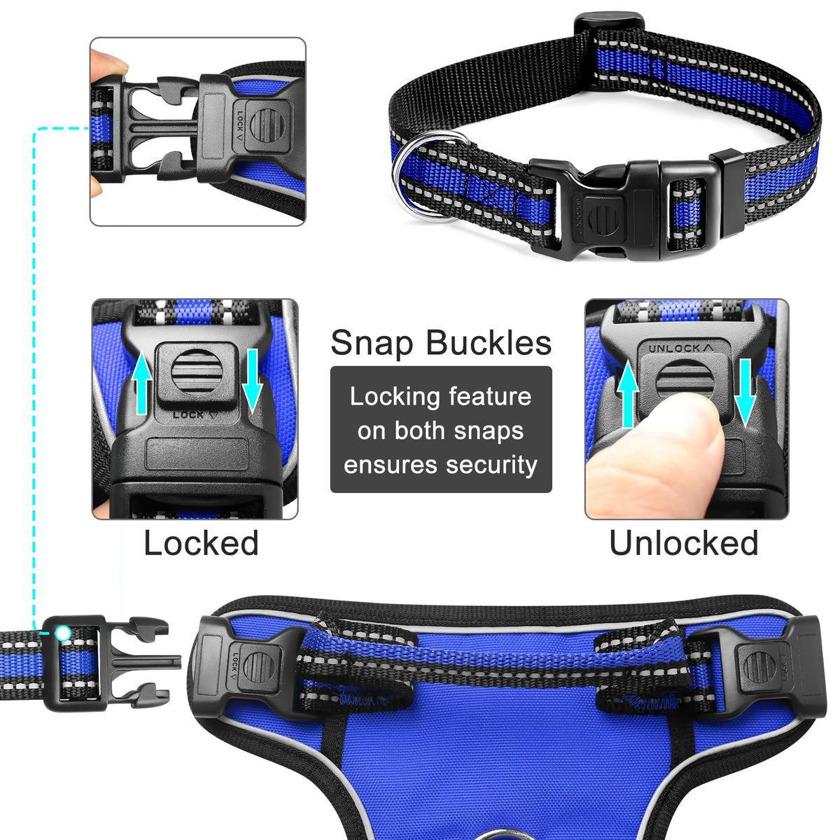 Dog Harness No Pull (Small / Blue)
