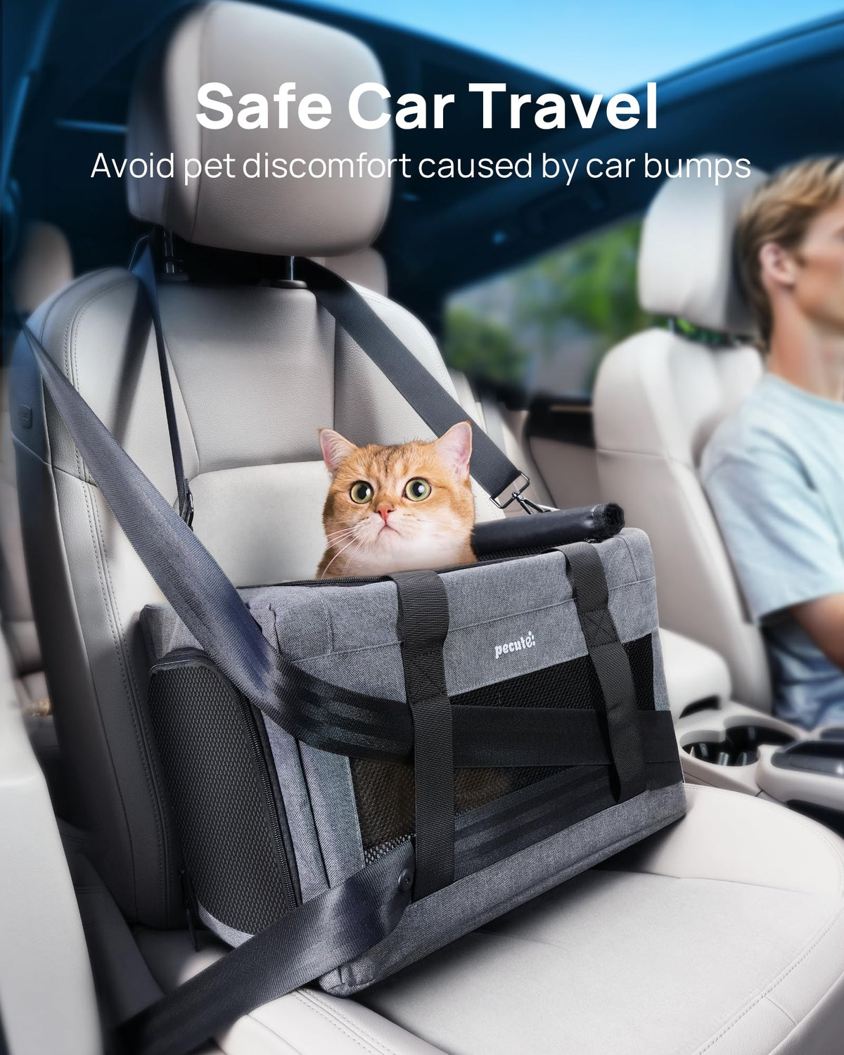 Airline Approved Cat Carrier (Grey / 16.7"L x 11.0"W x 9.0"H)