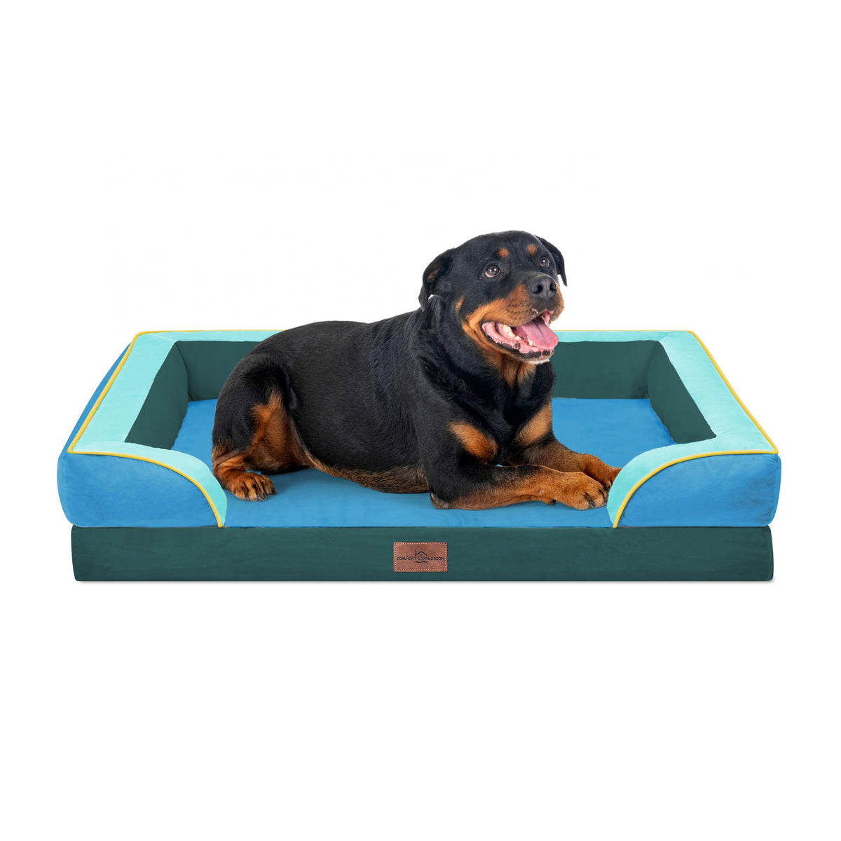Orthopedic Dog Bed for Extra Large Dogs with Bolster (45.0"L x 35.0"W x 8.5"Th / Dallas)