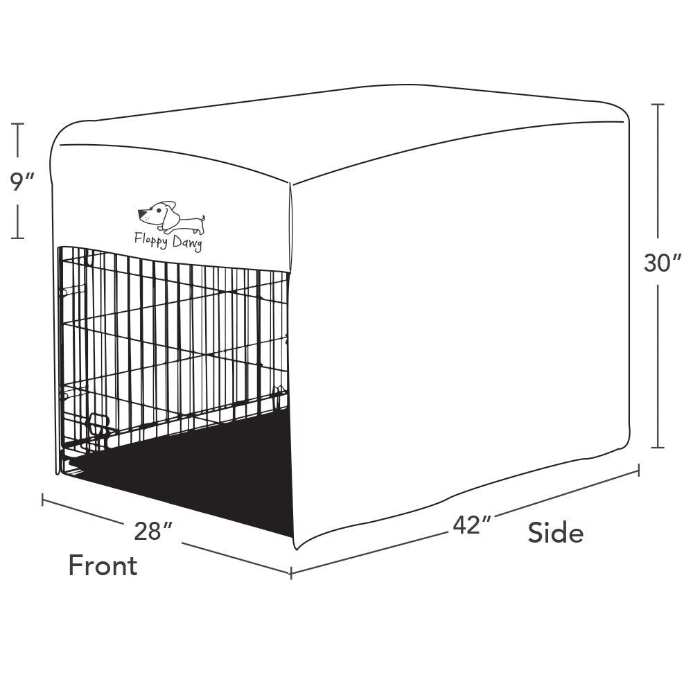 Crate Cover. Fits 42 Inch Dog Crates or Smaller. Easy to Put On (42.0"L x 28.0"W x 30.0"H / Gray)