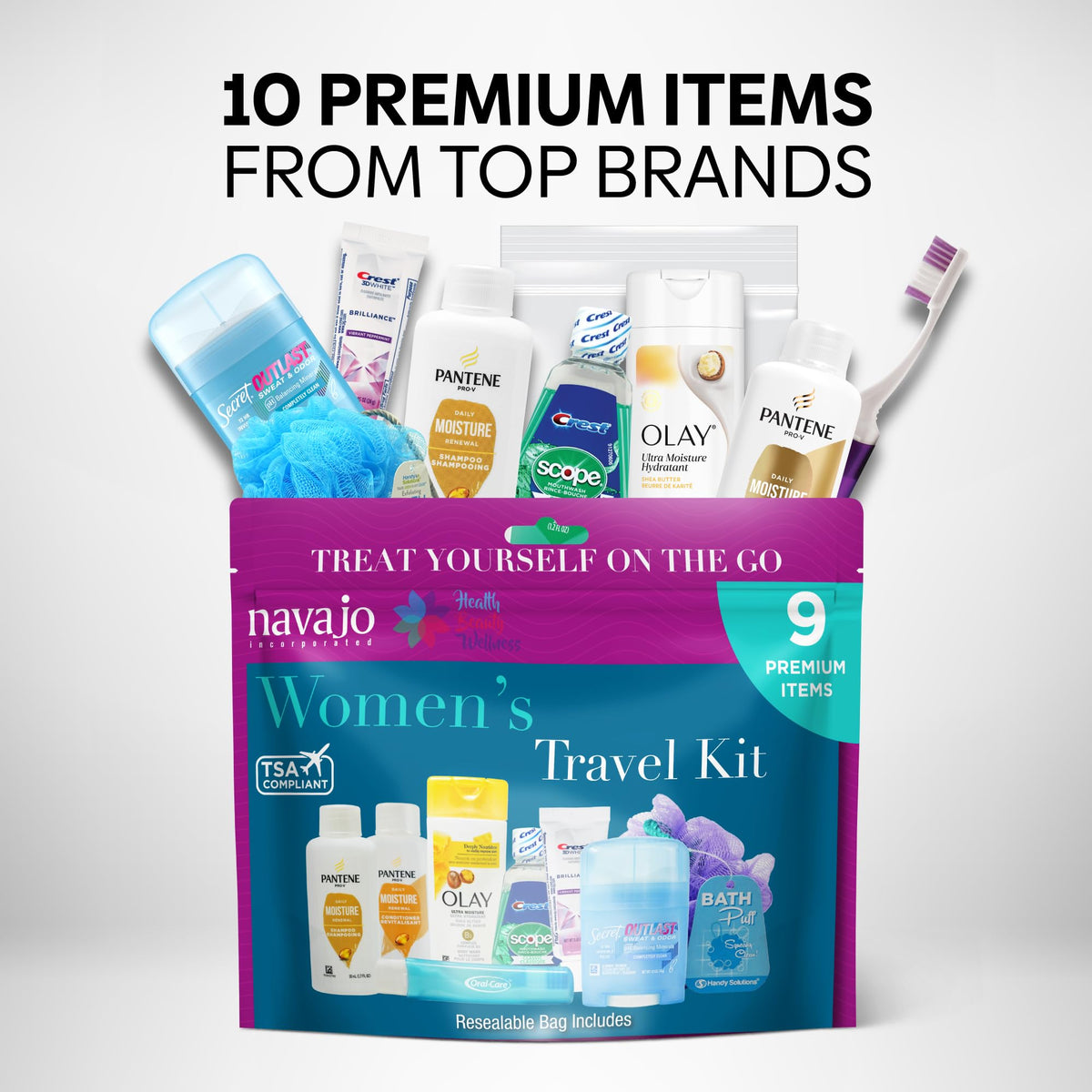 9 Piece Resealable Women's Travel Kit (9 Piece Set)