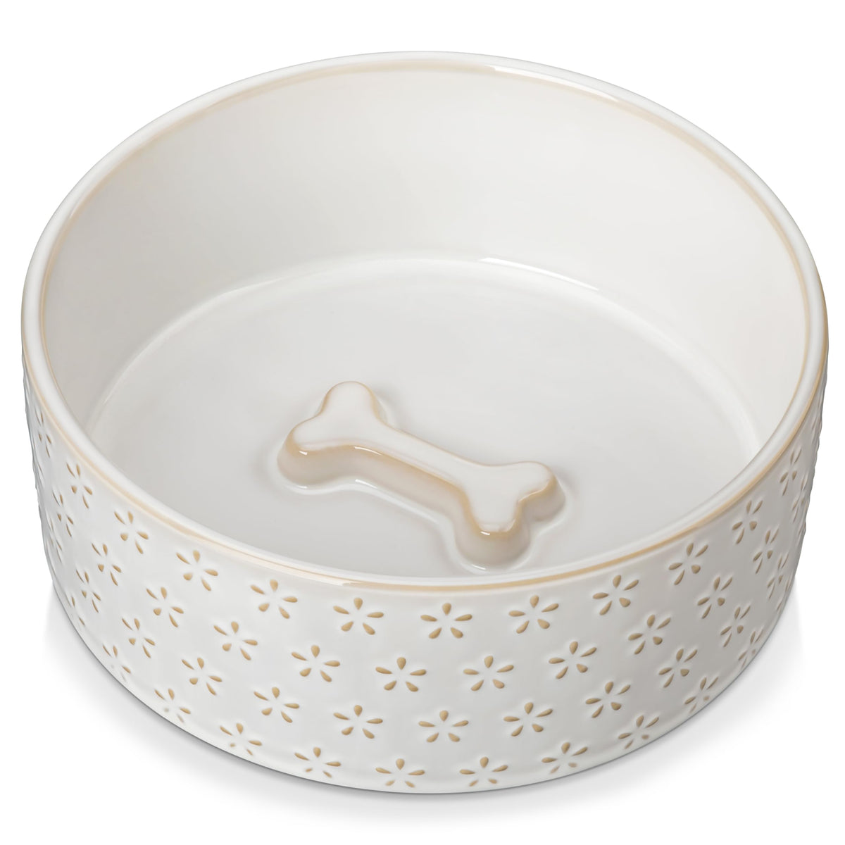 Ceramic Dog Food Bowl (Five-leaf Grass / 6 Cups)