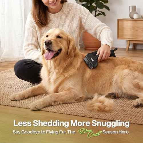 Self Cleaning Undercoat Rake for Dogs Cats with Thick Double Coats