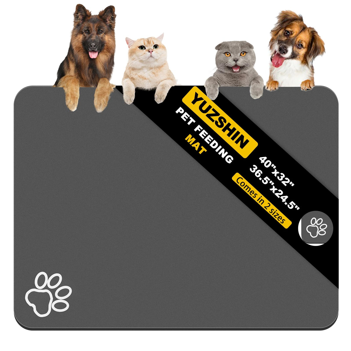 Dog Food Mat Largest Absorbent Dog Mat for Food and Water (36.5"L x 24.5"W)