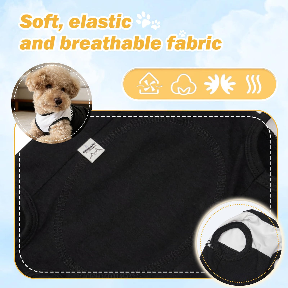 Dog Surgical Suit (XX-Small / black and white)