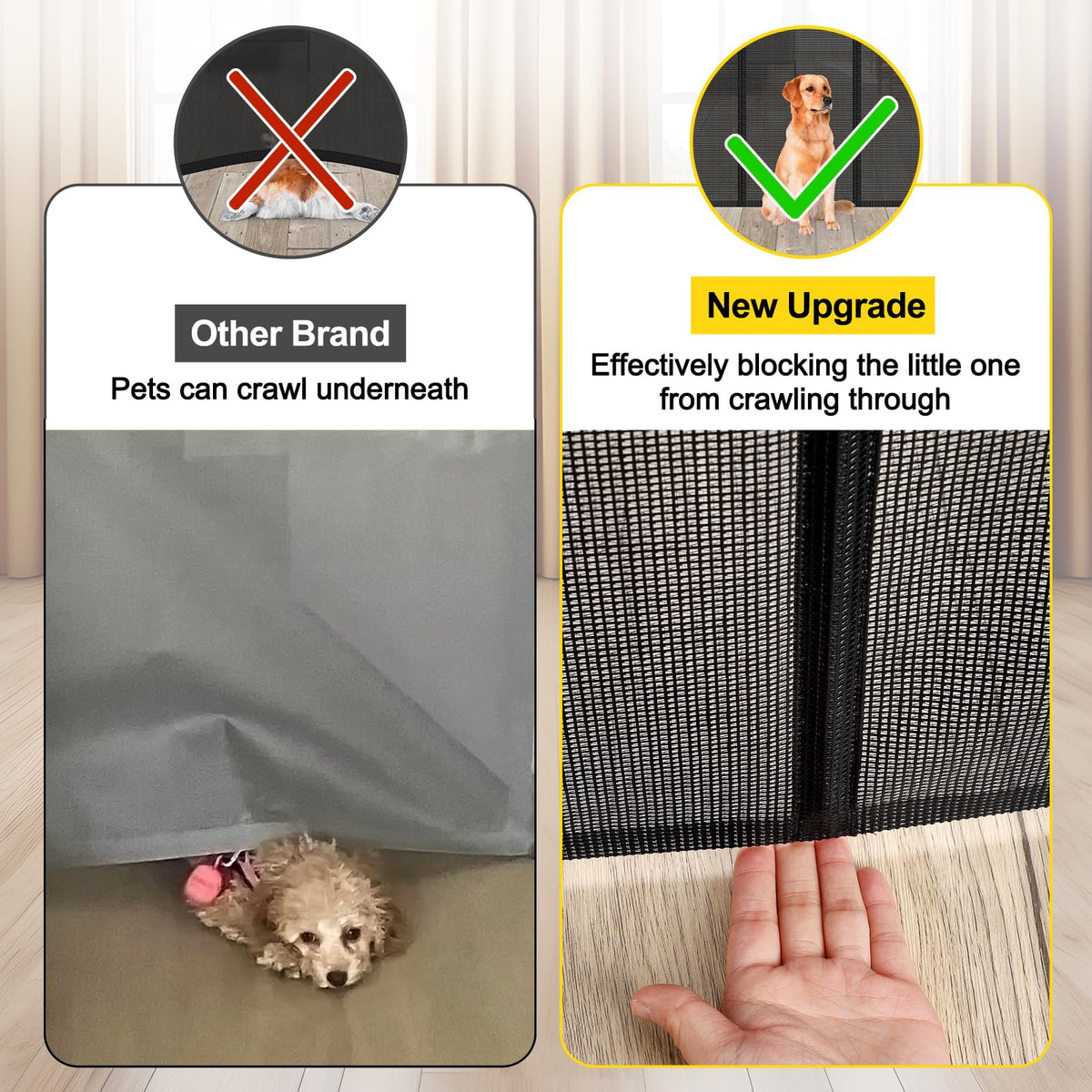 Reinforced 42" Tall x 100" Extra Wide Retractable Baby Gates for Doorways (Black / Reinforced 42" Tall X 100" Wide)