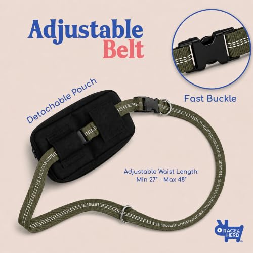Dog Running Leash Hands Free (Olive)