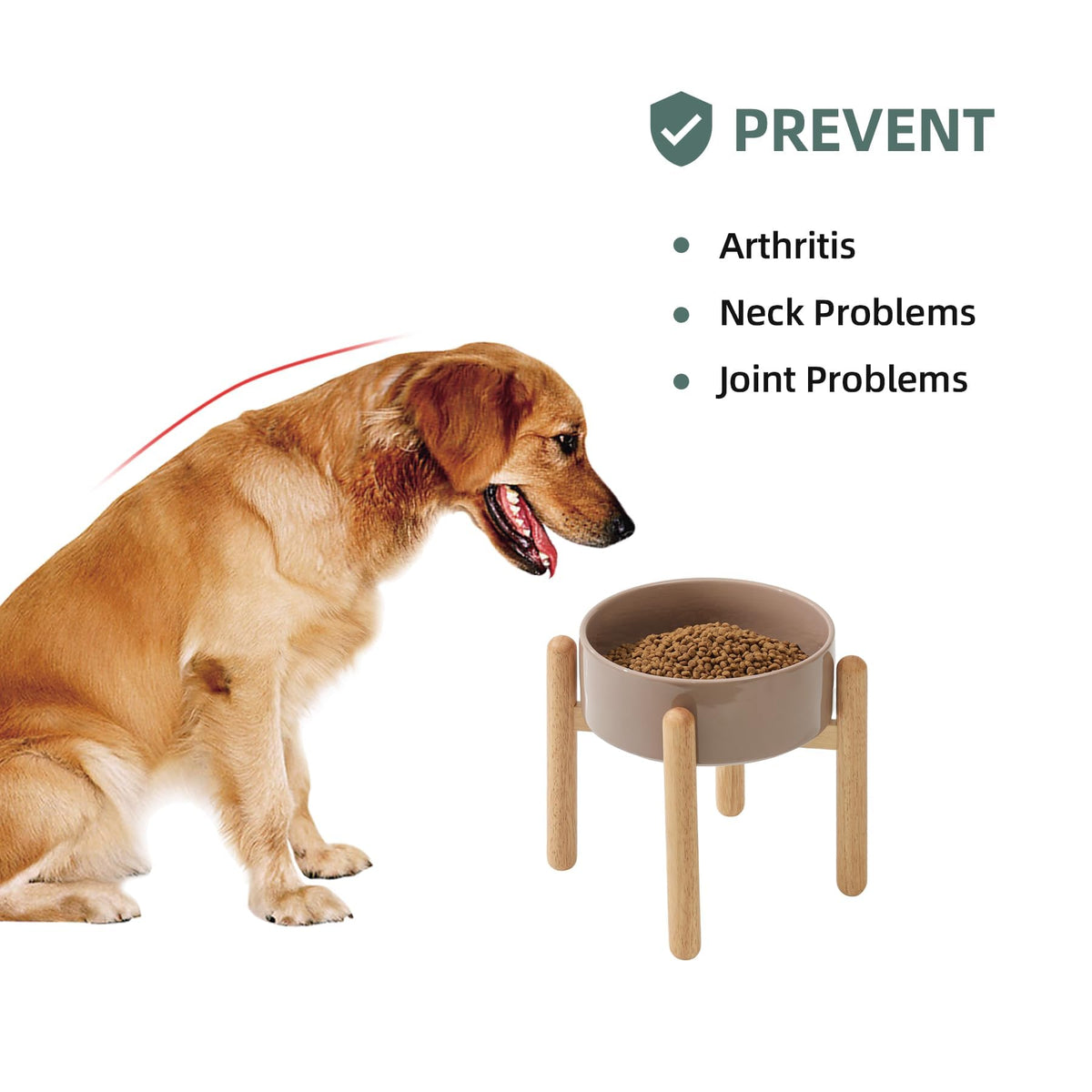 Ceramic Dog Bowls Elevated (Brown Coffee)