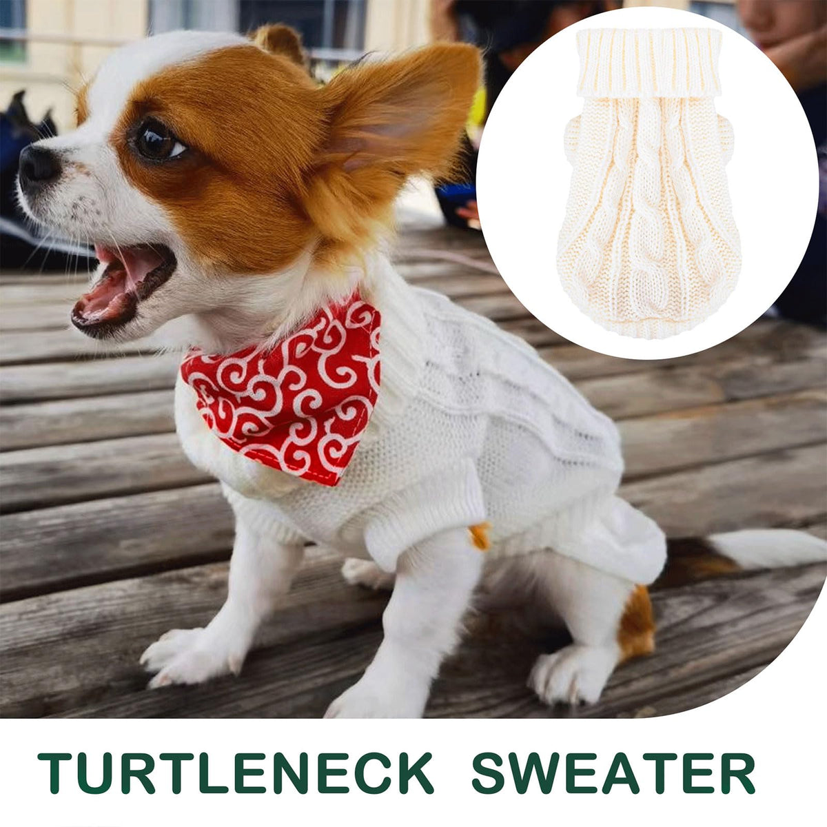 2 Pack Dog Sweaters for Small Dogs (Large / Purple-Beige)