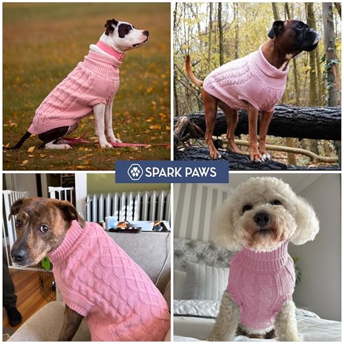 Knit Dog Sweater (Pink Cableknit / 3XL)