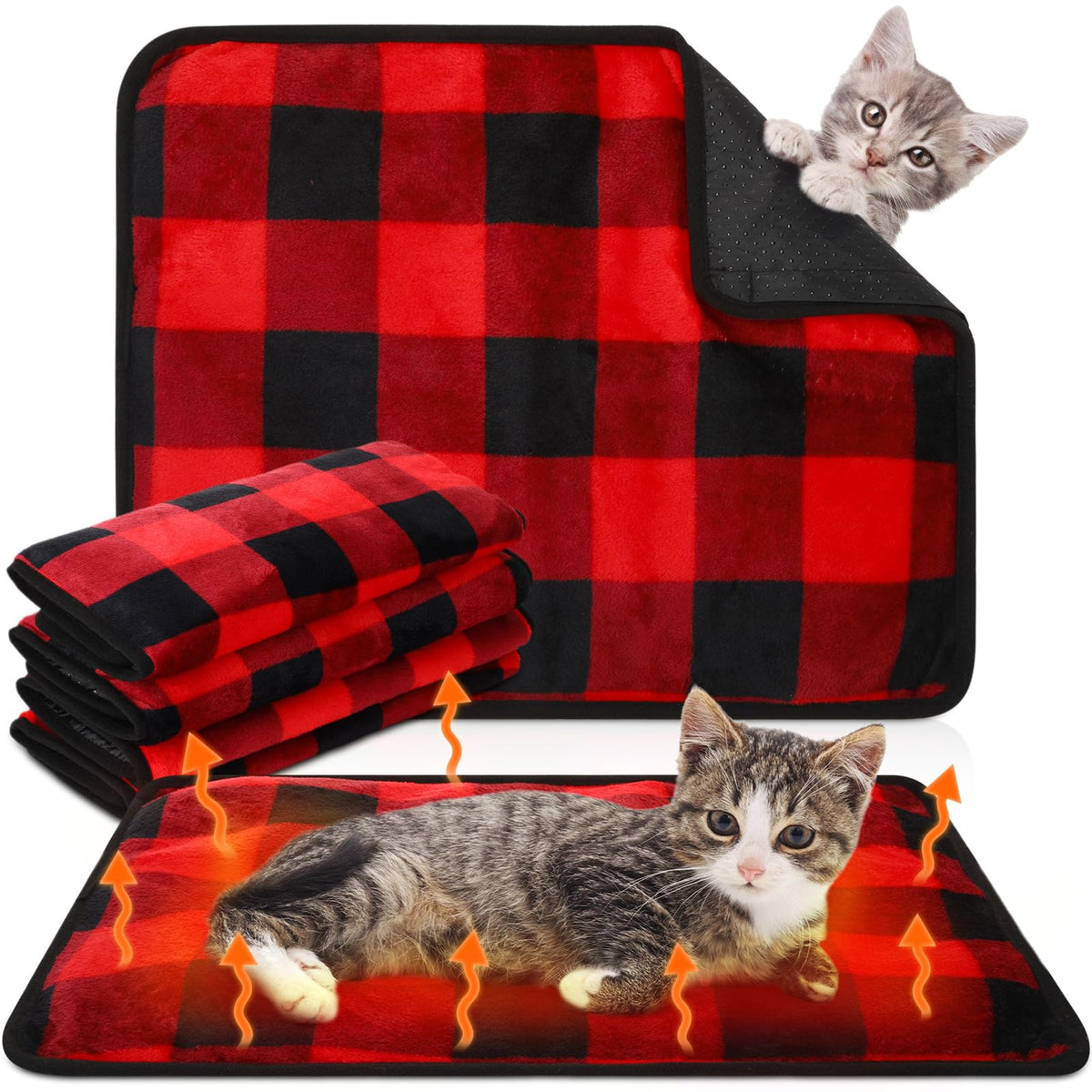 4 Pack Self Heating Cat Pad Self Warming Dog Mat (16 x 20 Inches)