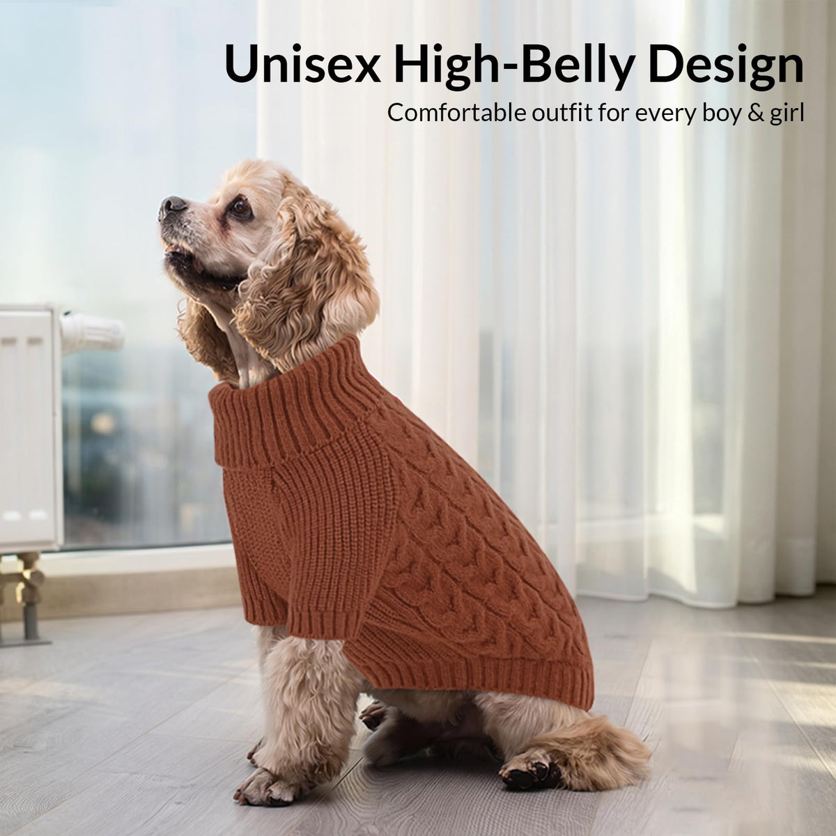 Small Dog Christmas Sweater Warm Soft Cable Knit Dog Sweater (Small / Brown)