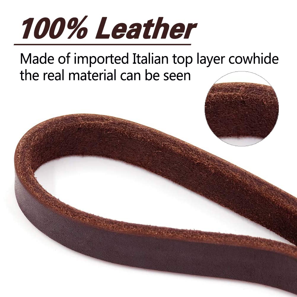 Leather Dog Leash 6ft x 3 (6 ft x 3/4 inch / Brown)