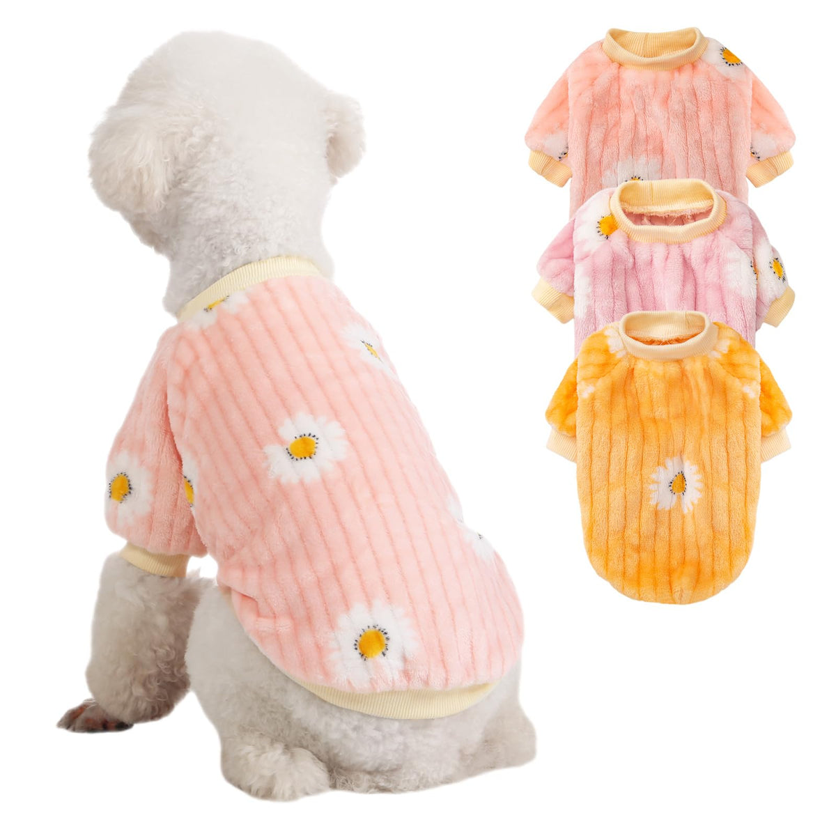 3 Pack Dog Sweaters (XX-Small / Dy Pink+Dy Purple+Dy Yellow)