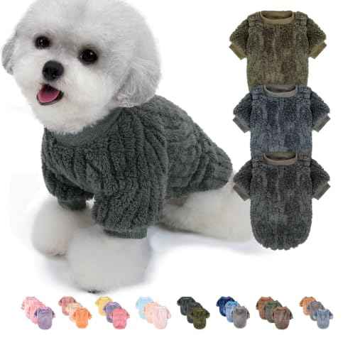 Small Dog Sweater 3 Pack (Dark teal,Army green,Dark grey / Medium)