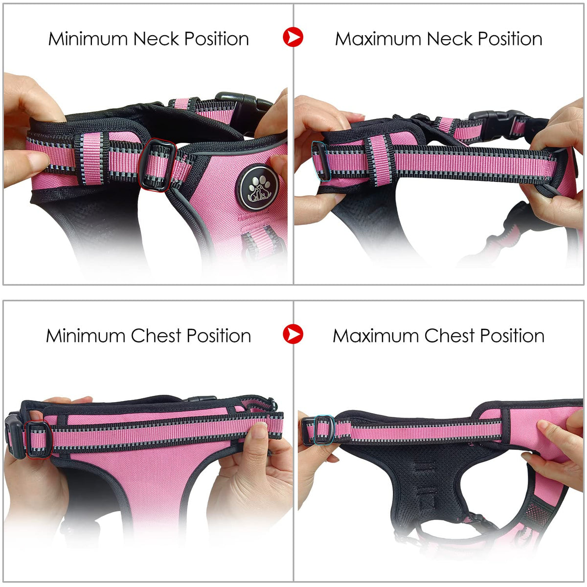 Dog Harness for Medium Sized Dog (Pink / Medium)