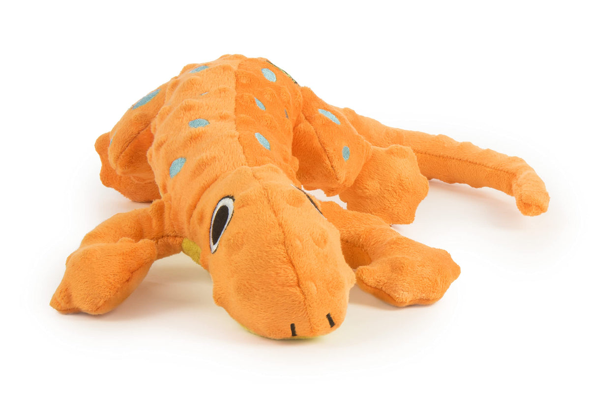 Amphibianz Gecko Squeaky Plush Dog Toy (Amphibianz Gecko (Orange) / Large)