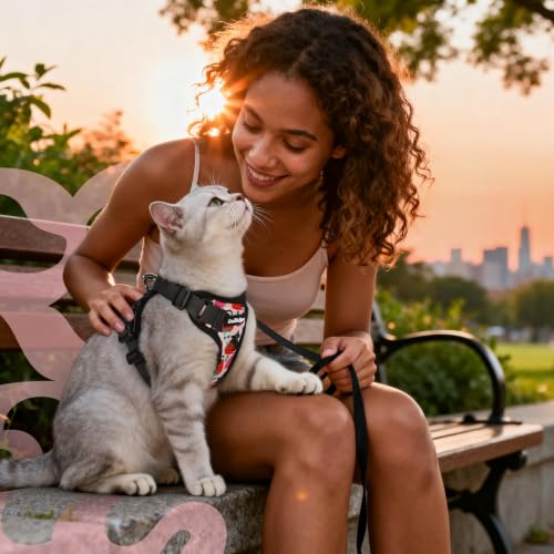 Cat Harness and Leash Set (S / Pixel Tabby)