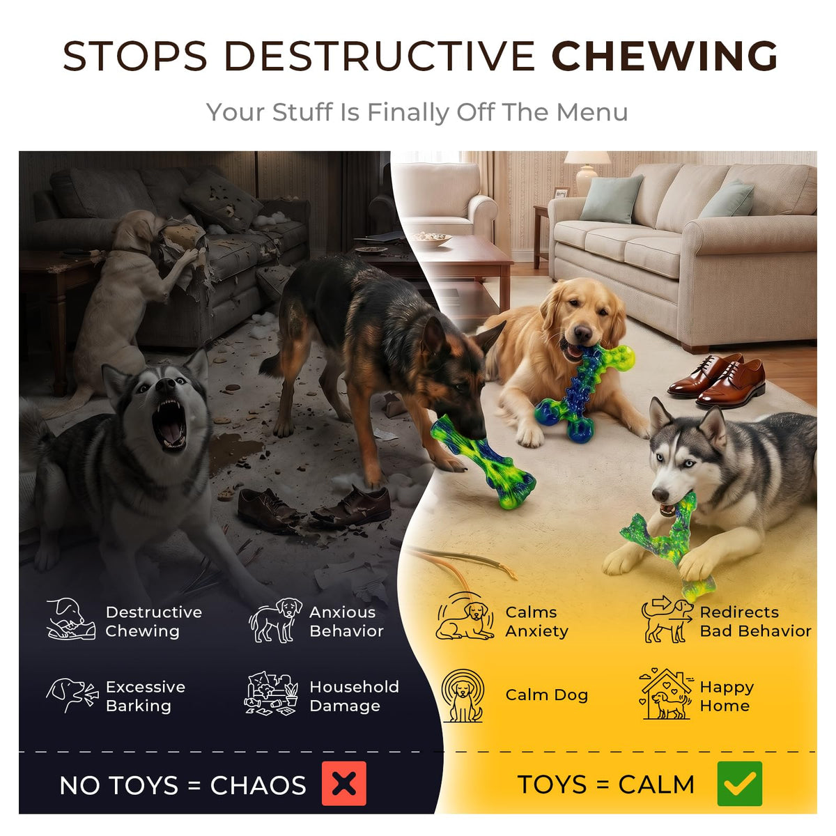 6-Pack Multi-Flavored Tough Dog Chew Toys for Aggressive Chewers